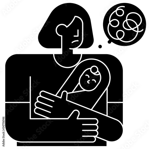 postnatal depression glyph icon