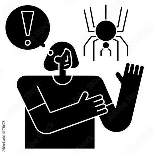 specific phobias glyph icon