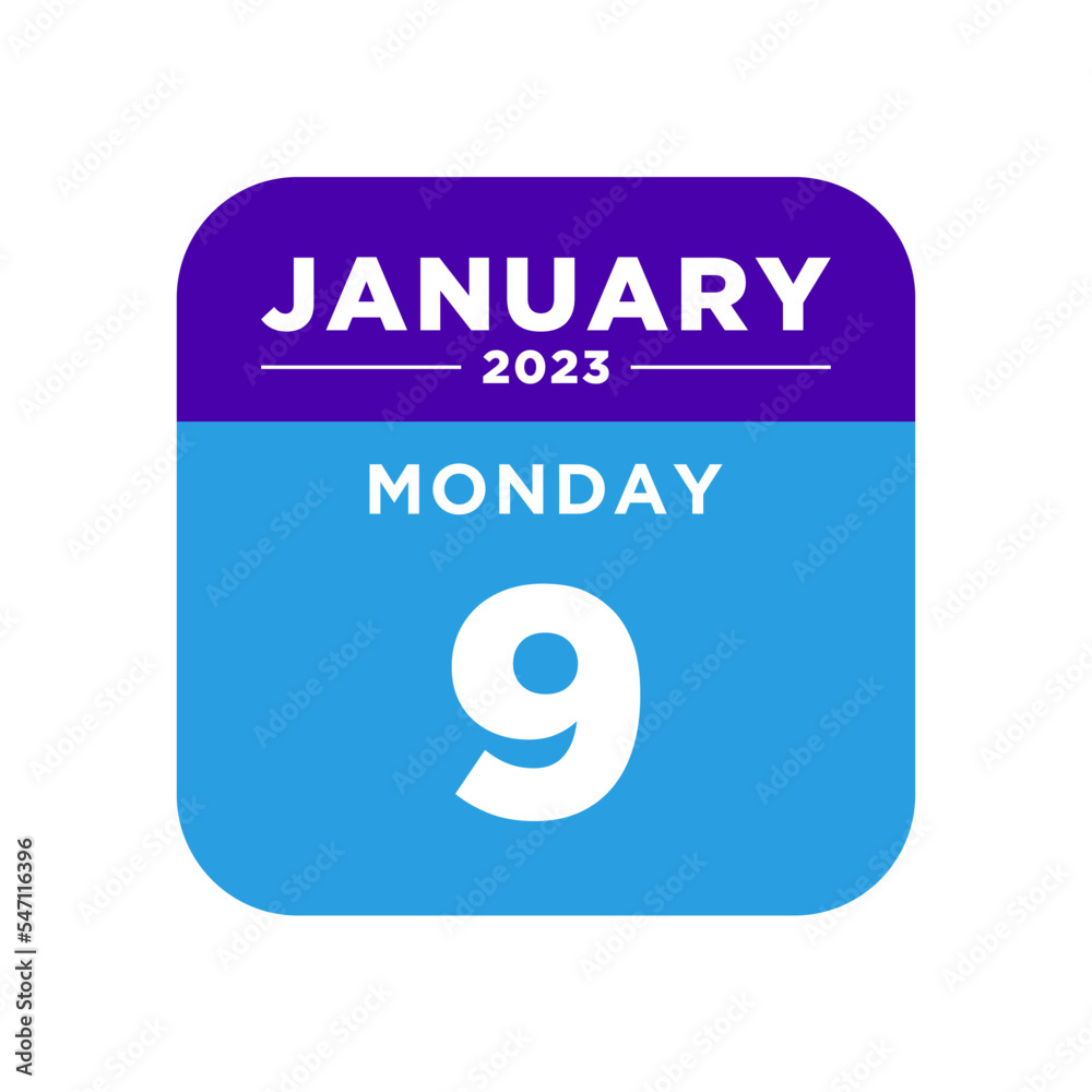 calendar january 2023 in simple flat design