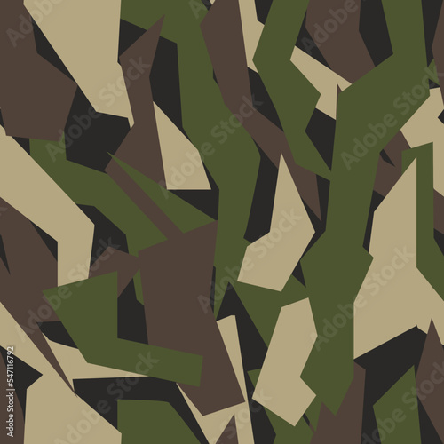 Camouflage texture seamless pattern from rectangular shapes. Abstract modern military camouflage background for fabric and textile print