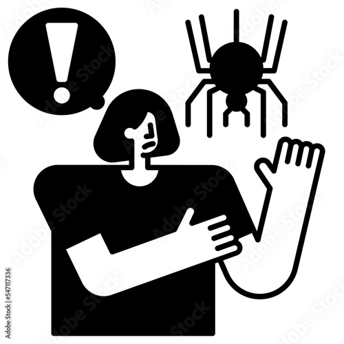 specific phobias solid icon