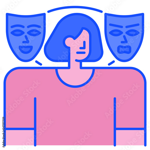 bipolar blue line icon