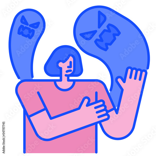 hallucination blue line icon
