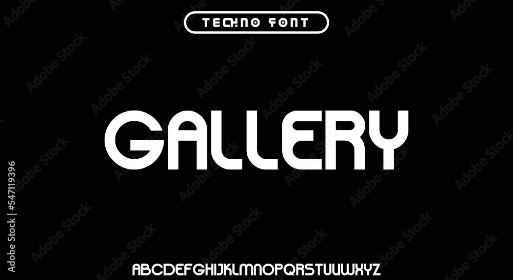 GALLERY, a modern minimalist clean alphabet font. lowercase bold typography vector illustration design