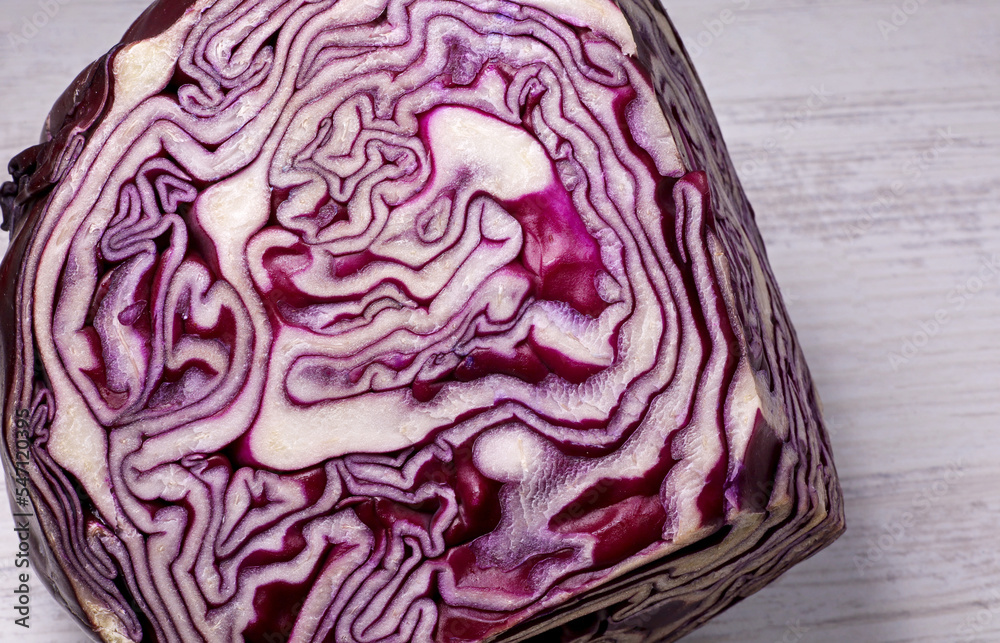 Fototapeta premium red cabbage on wooden background