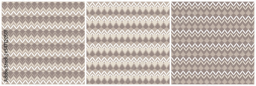 Set of seamless patterns in soft earth colors. Vector abstract backgrounds textures for print, fabric, decor, package, textile. Eps 10