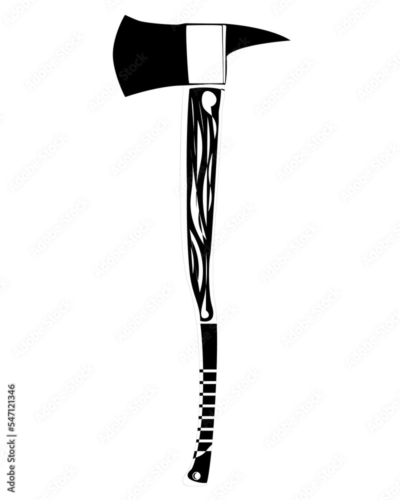 Firefighter axe in outline style. Hatchet fire ax firefighter rescue equipment. Metal woodcutter with handle made of wood. PNG illustration. Firefighter axe in outline style. Hatchet fire ax firefighter rescue equipment. Metal woodcutter with handle made of wood. PNG illustration.