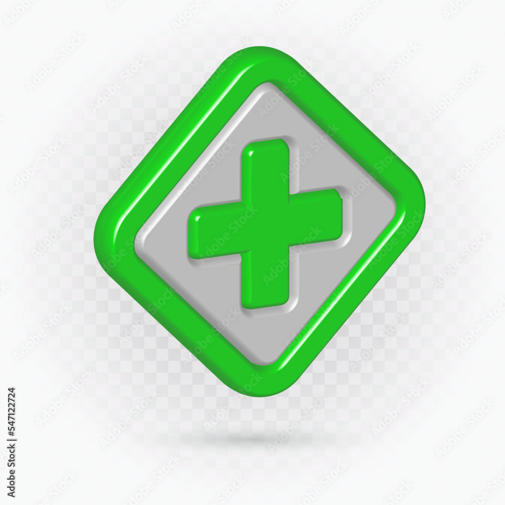 Obraz premium Realistic rectangle medical icon, immune system sign, Hospital medication health.