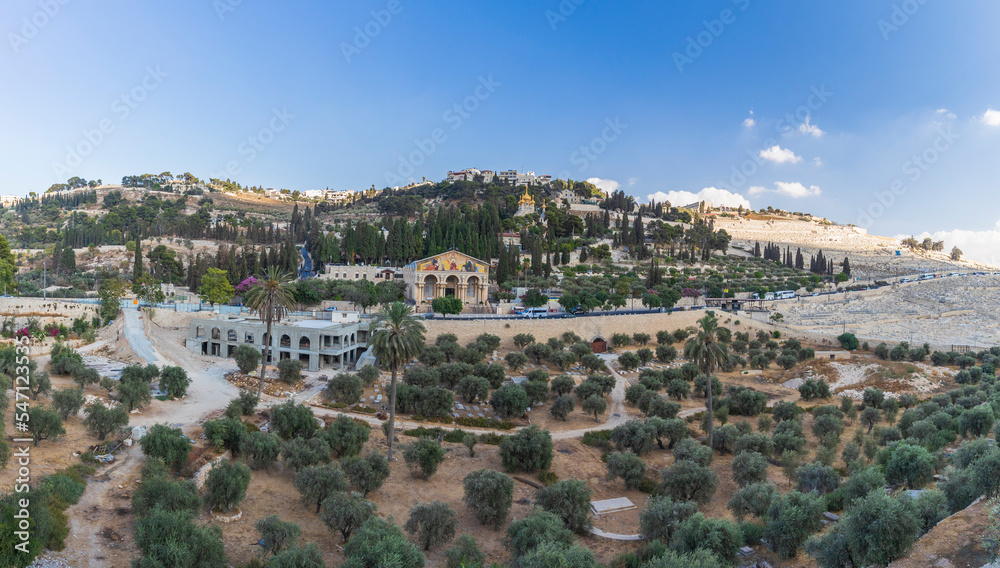 Panorama of the Mount of Olives in Jerusalem