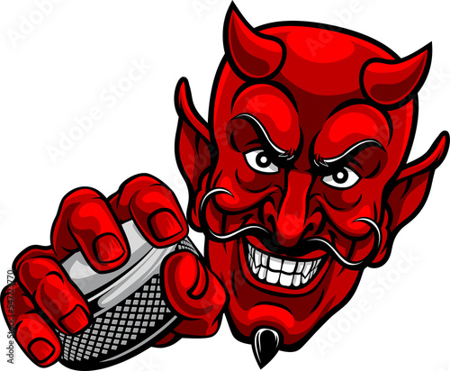 Photography Devil Satan Ice Hockey Sports Mascot Cartoon