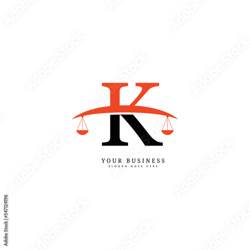 K Letter Legal Business Logo, Law firm and Attorney logo with alphabet K Vector Image template