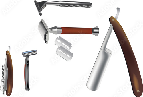 various male razors for beard and hair cutting