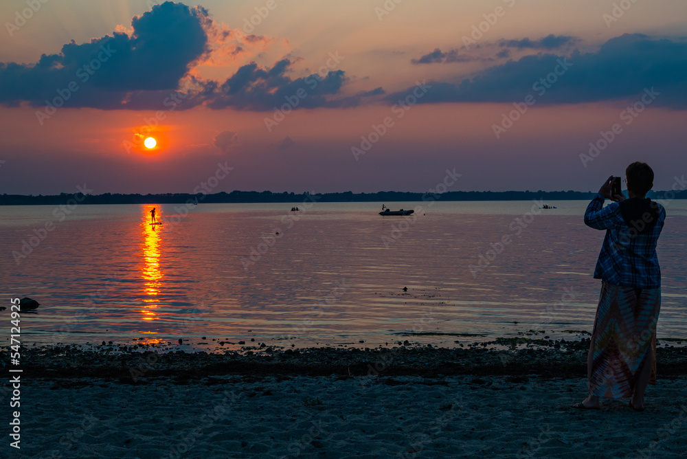 Fototapeta premium Sonnenuntergang über der Wohlenberger Wiek