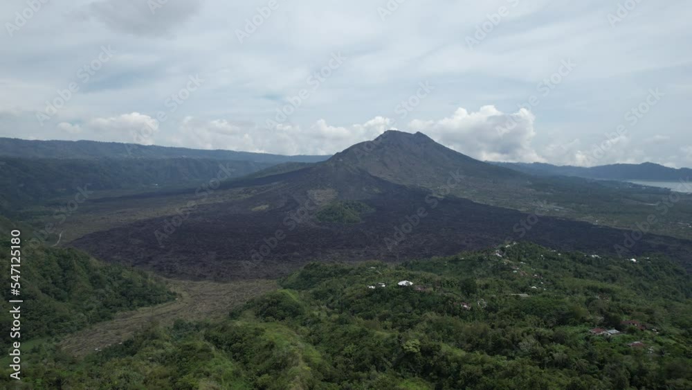 Bali, Indonesia - November 12, 2022: The Mount Batur Volcano Bali, Indonesia - November 12, 2022: The Mount Batur Volcano