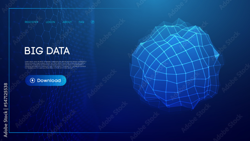 Obraz premium Big data cloud technology background. Blockchain technology service concept. Abstract network connection network.