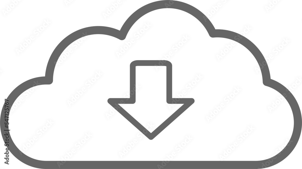Transparent cloud download icon, cloud icon with an arrow down, no fill Transparent cloud download icon, cloud icon with an arrow down, no fill