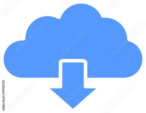 Cloud download icon, cloud icon with an arrow down