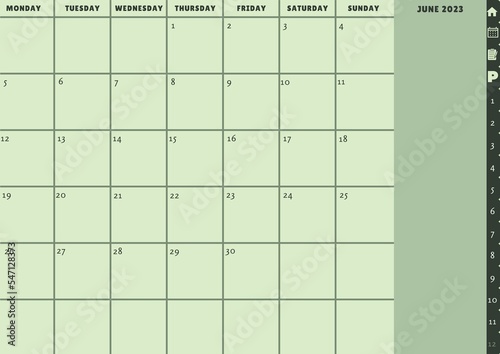 2023 Pastel green Planner Full - Jun photo