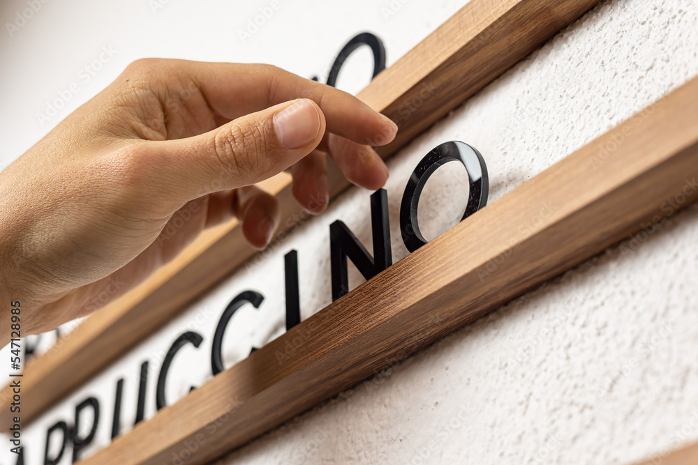 Menu Board, Hanging Cafe Menu Sign Stock Photo | Adobe Stock