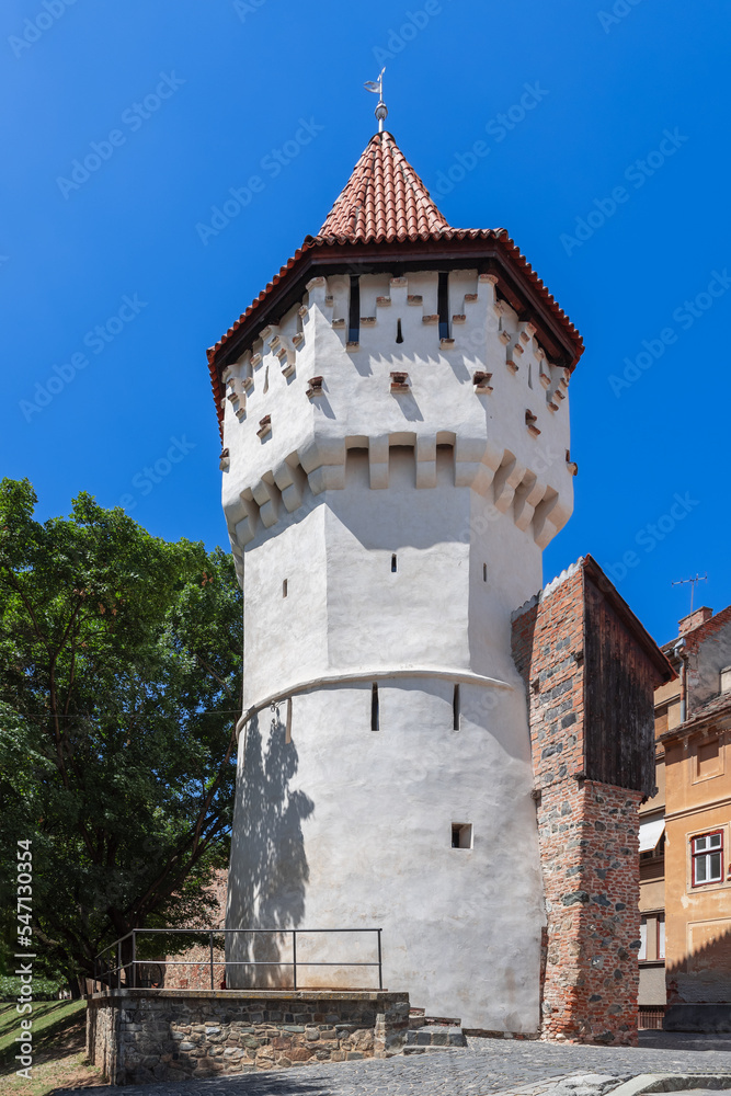 The Carpenters Tower (Turnul Dulgherilor) is built in 14th century by Saxon guild of carpenters in city of Sibiu and formed part of the third ring of fortifications of the city Sibiu, Romania