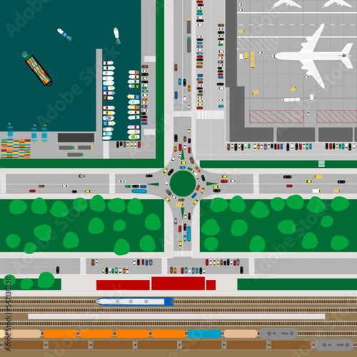 Aerial view of a city