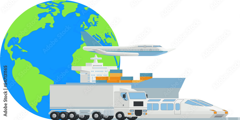 Logistic Transport Cargo World Globe Design