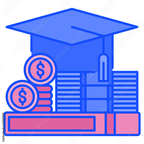 education blue line icon