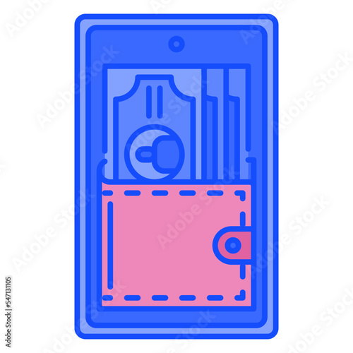 ewallet blue line icon