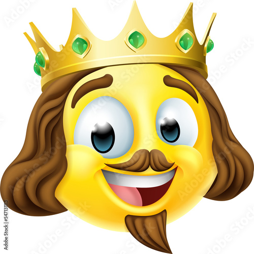 King Emoticon Emoji Face Go...