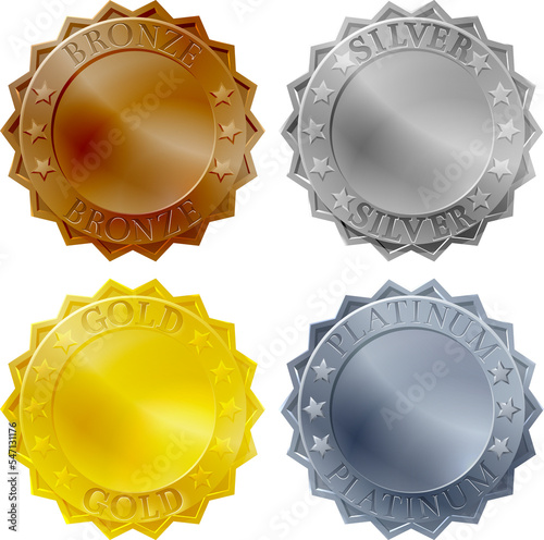 Medals Bronze Silver Gold P...
