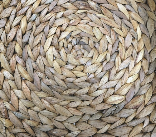 Woven basket texture made from water hyacinth