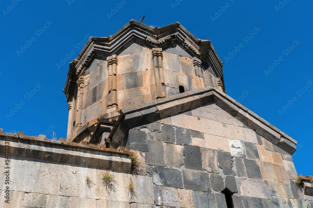 Armenia, Amberd, September 2022. Facade of the 11th century Armenian church.