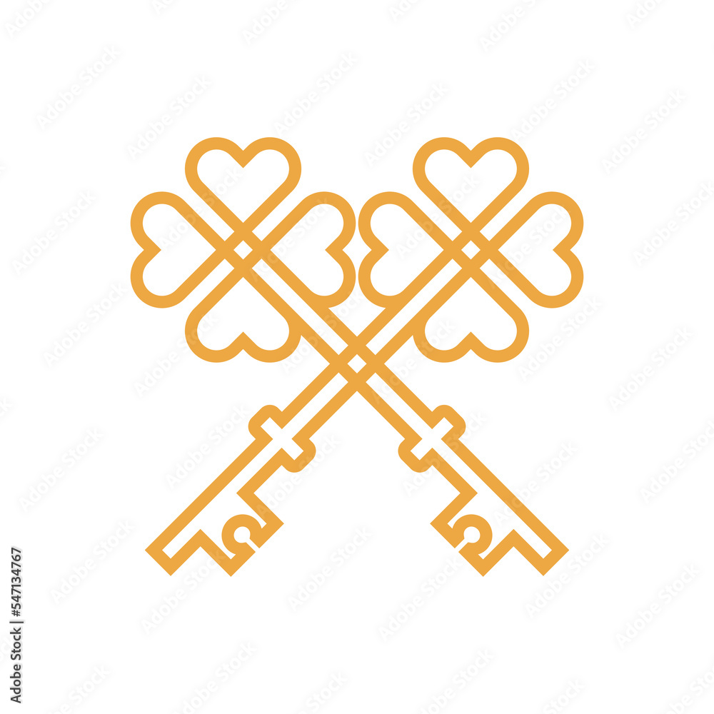 Old key logo icon. Keys design vector illustration Old key logo icon. Keys design vector illustration