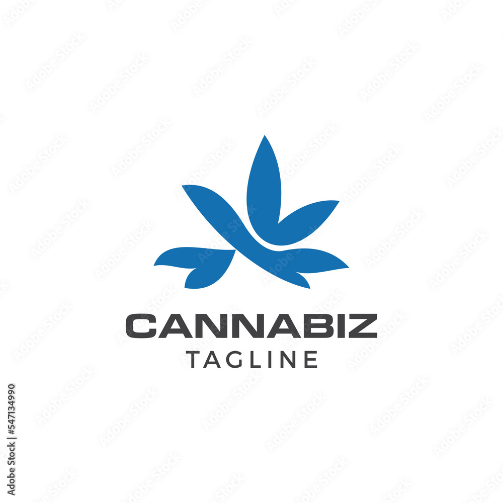 Abstract cannabis logo design template