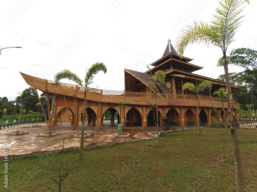 Unique and Artistic Bamboo Mosque photo