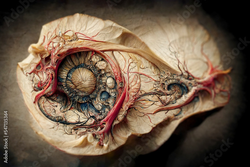 Teratoma, or dermoid cyst, generative ai illustration photo