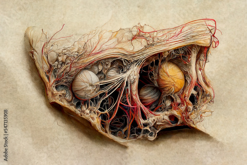 Teratoma, or dermoid cyst, generative ai illustration photo