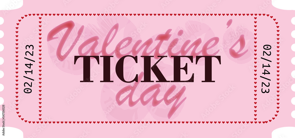 Valentine's day ticket coupon valentine's day decorations pink red kiss winter online commerce online store event invitation valentines day 2024 Valentine's day ticket coupon valentine's day decorations pink red kiss winter online commerce online store event invitation valentines day 2024