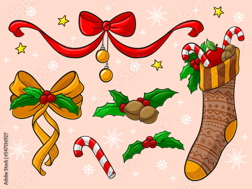 Weihnachten Comic Dekoration Set