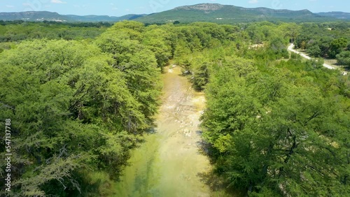 Aerial video of the Sabinal River in Texas photo