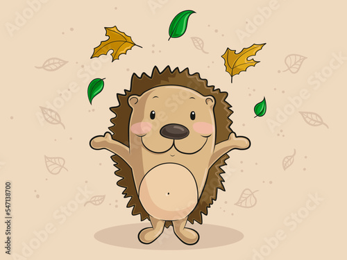 Comic Igel Herbst	