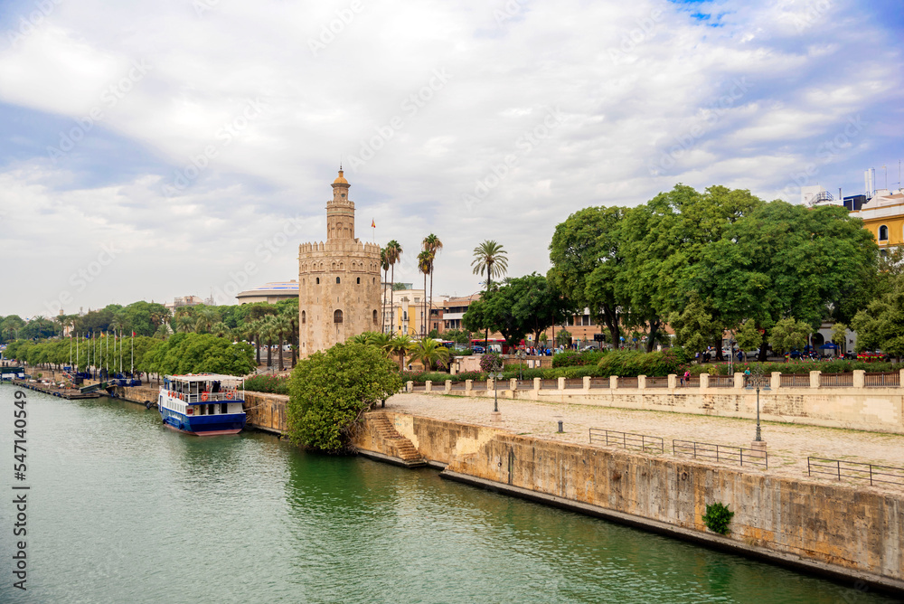 The Torre del Oro tower in Seville, Spain