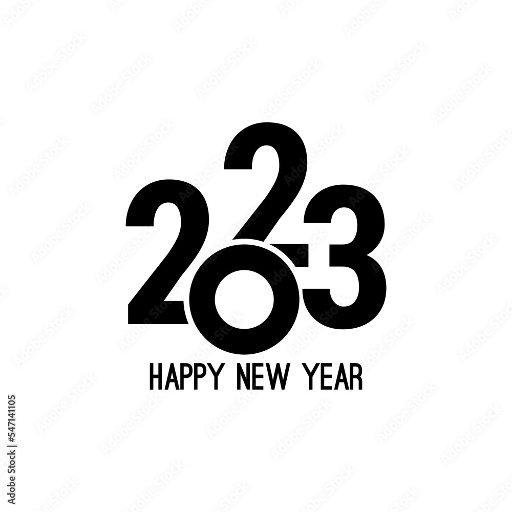 Happy new year 2023 template text design. Vector banner for flyer, brochure, booklet, greeting card. Happy new year 2023 template text design. Vector banner for flyer, brochure, booklet, greeting card.