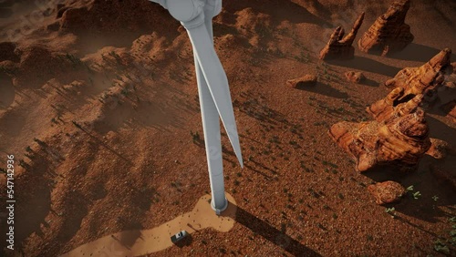 Wallpaper Mural Maintenance workers on top of a desert Wind Turbine, 4K Torontodigital.ca