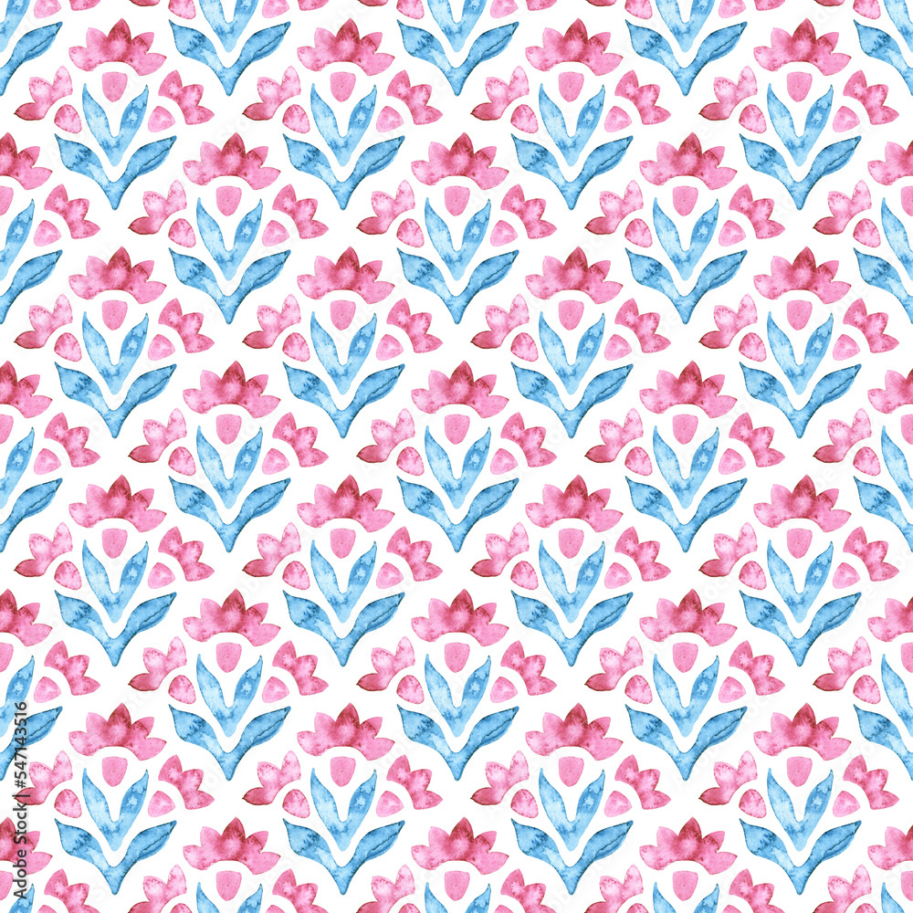 Obraz premium Seamless watercolor pattern. Grunge texture. Cute wavy print for textile, packaging.