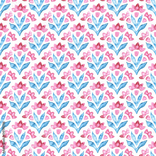 Seamless watercolor pattern. Grunge texture. Cute wavy print for textile, packaging.