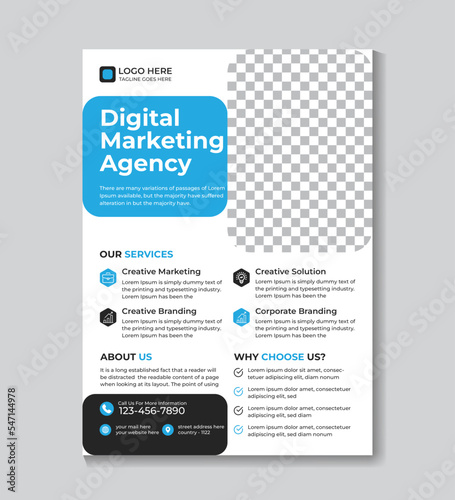 Business corporate marketing flyer and brochure cover page design template