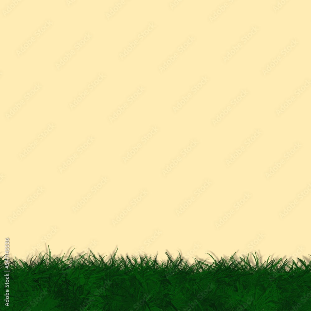 green grass frame yellow background