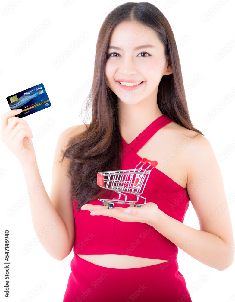Portrait young woman shopping with credit card transparent file. Portrait young woman shopping with credit card transparent file.