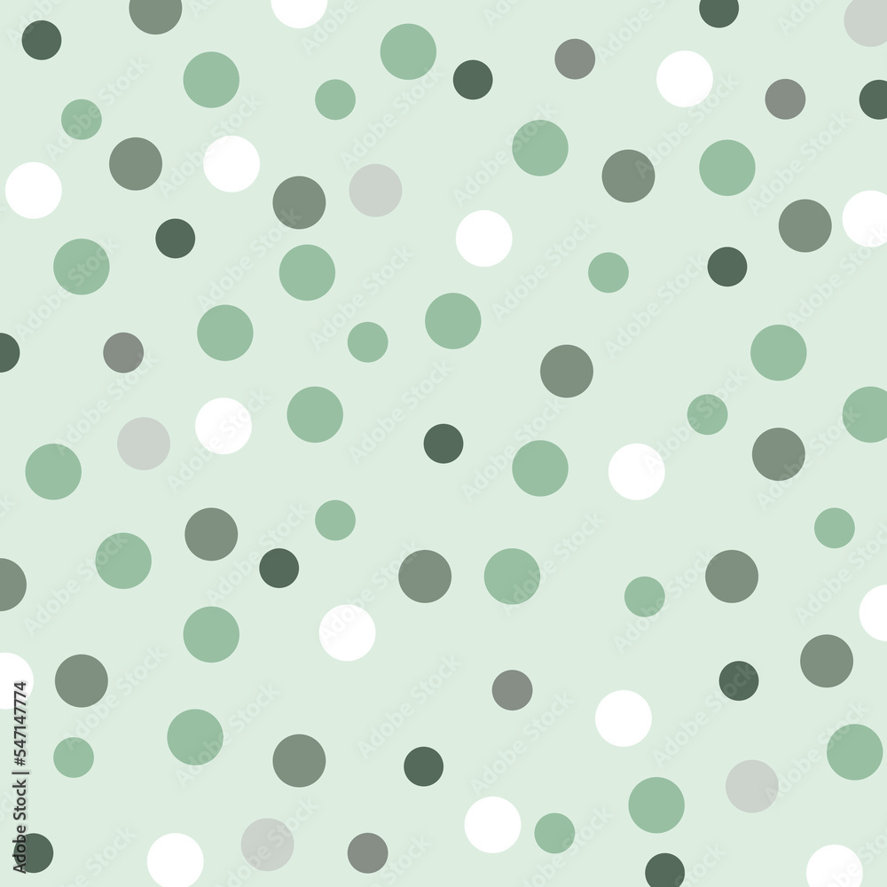 Seamless polka dots pattern on green backround Seamless polka dots pattern on green backround